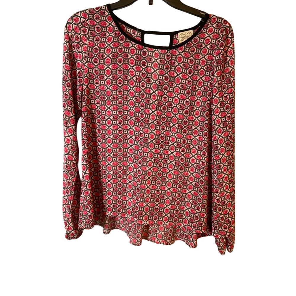 Eyelash Couture‎ Women's Top Med, Multicolor, Long Sleeve